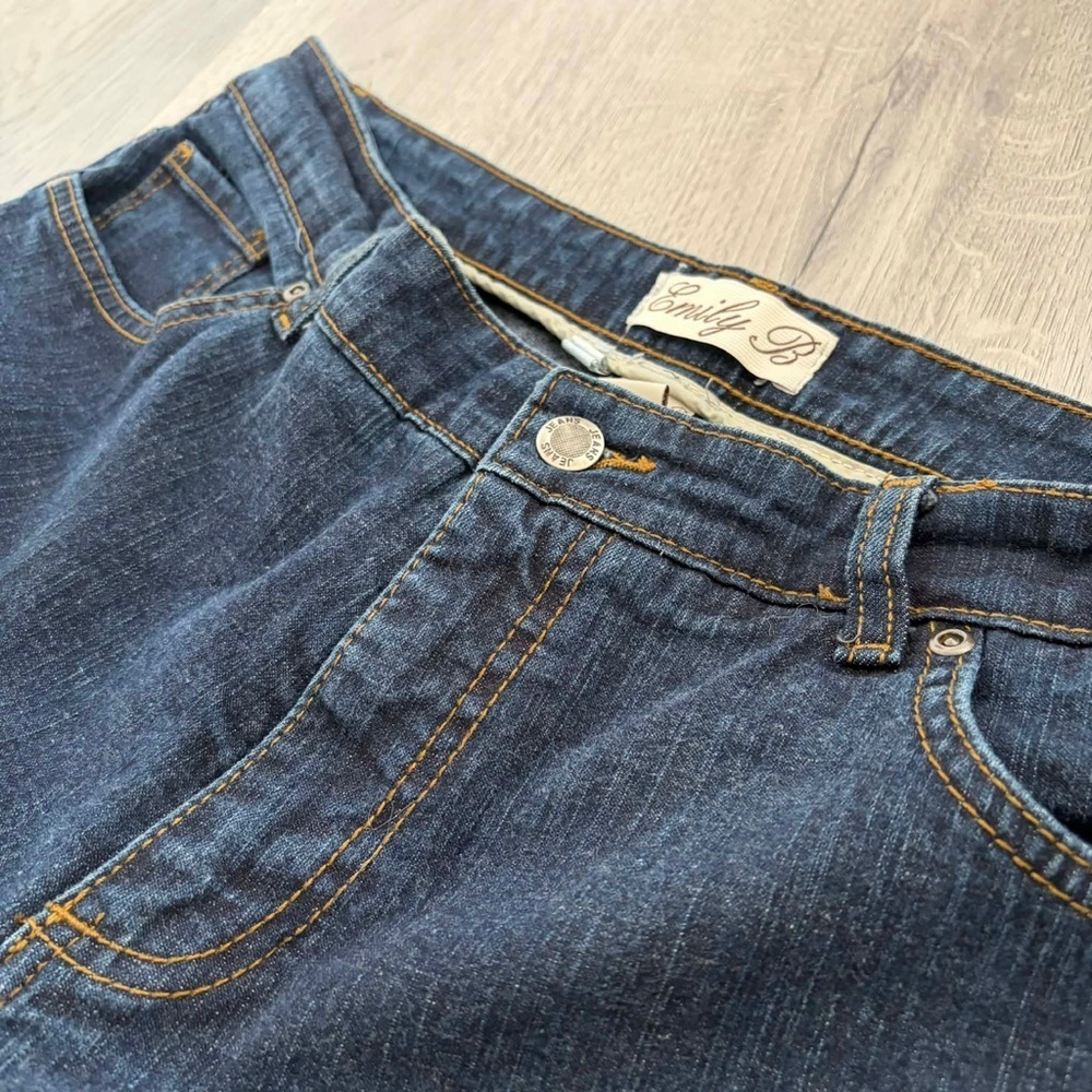 Emily B by Emily Bustamante Classic Straight-Leg Jeans Dark Blue Chic Cotton 16 - Picture 4 of 6